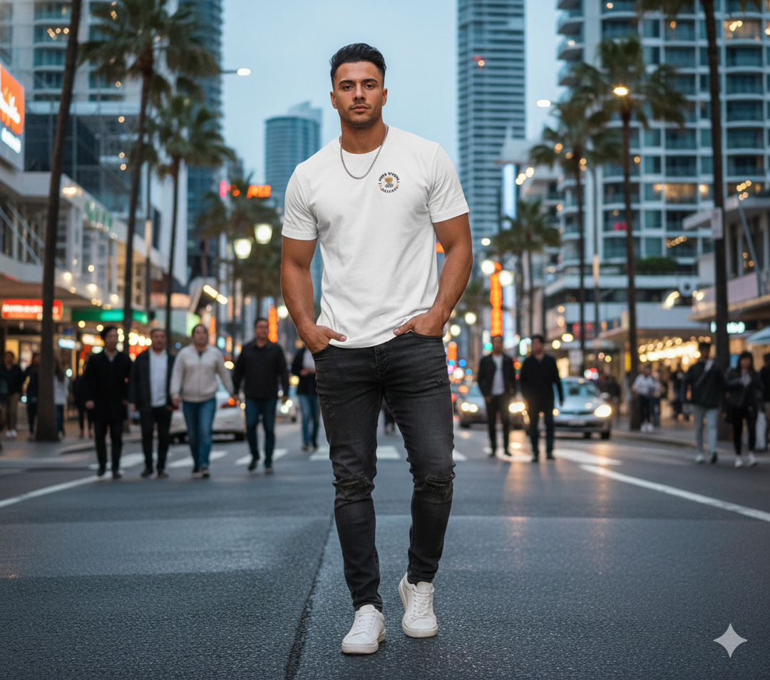 Royal Enforcer Box Tee - Singh’s Biker Edition - White