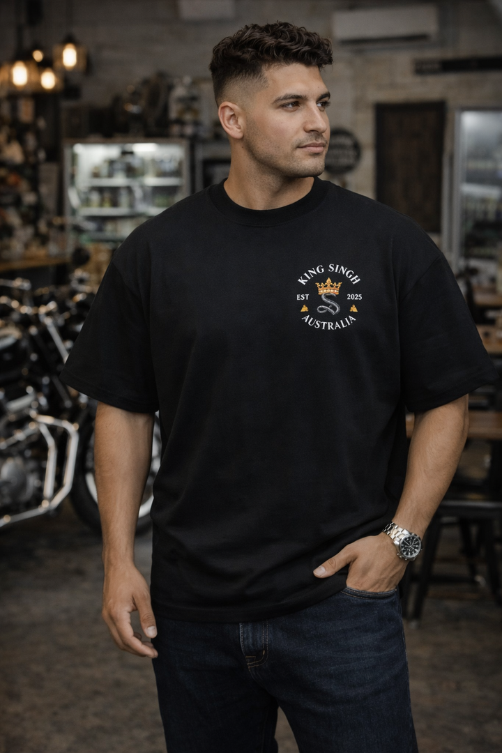 Royal Enforcer Box Tee - Singh’s Biker Edition - Black