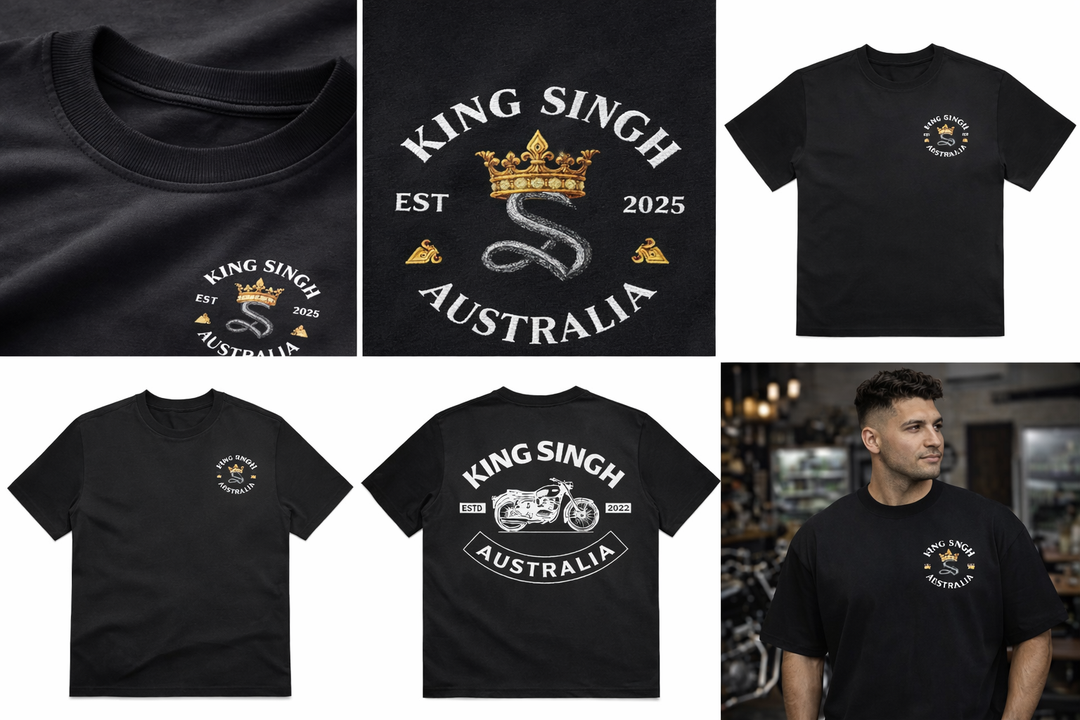 Royal Enforcer Box Tee - Singh’s Biker Edition - Black