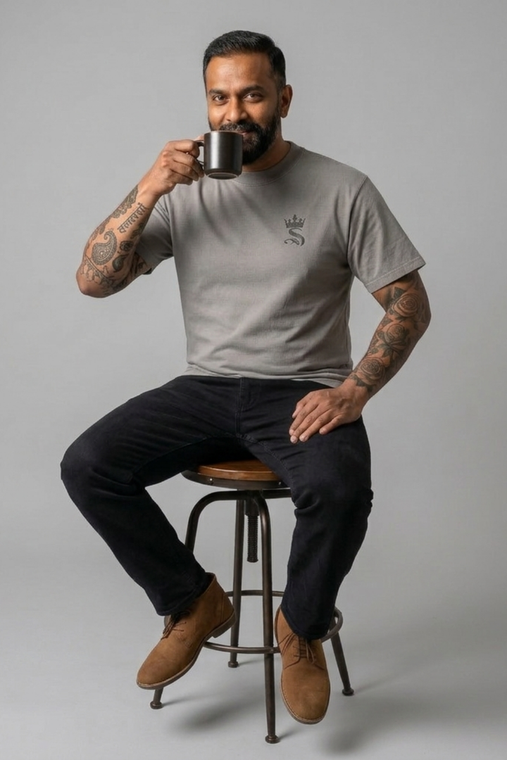 Premium King’s Crowned Tee – Grey