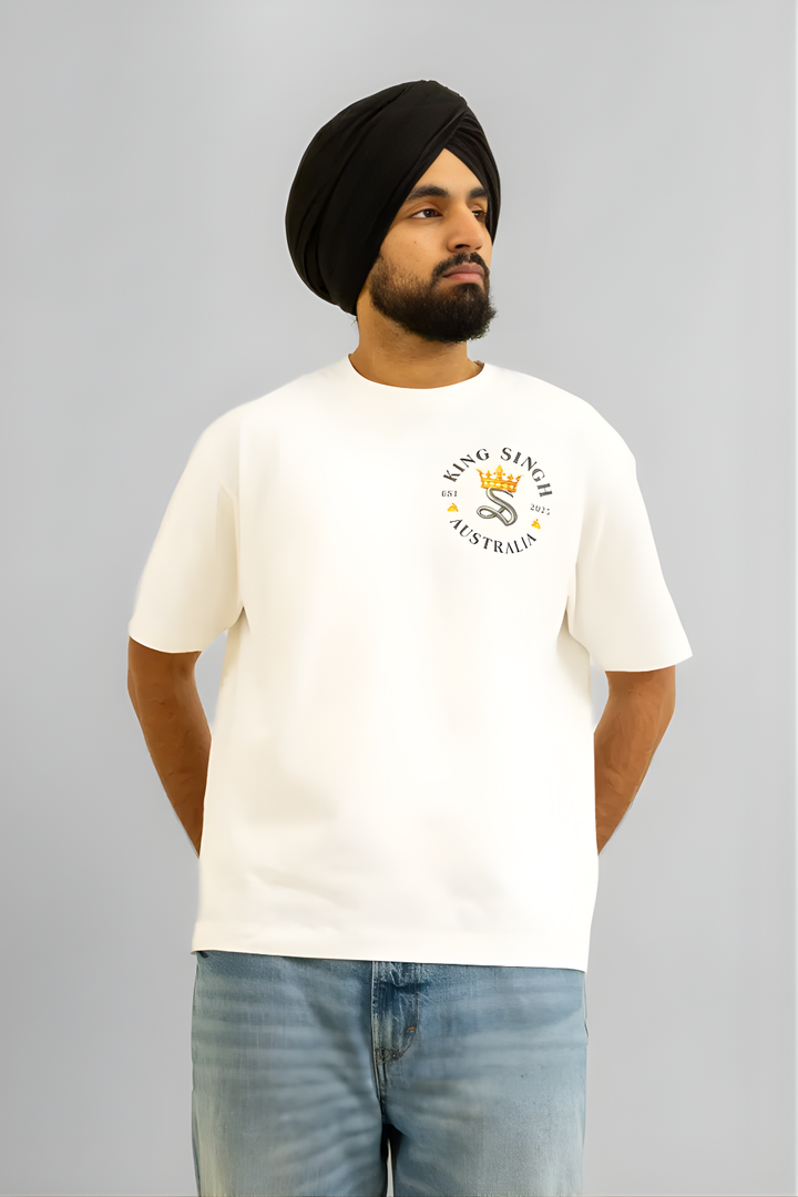 Royal Enforcer Box Tee - Singh’s Biker Edition - White
