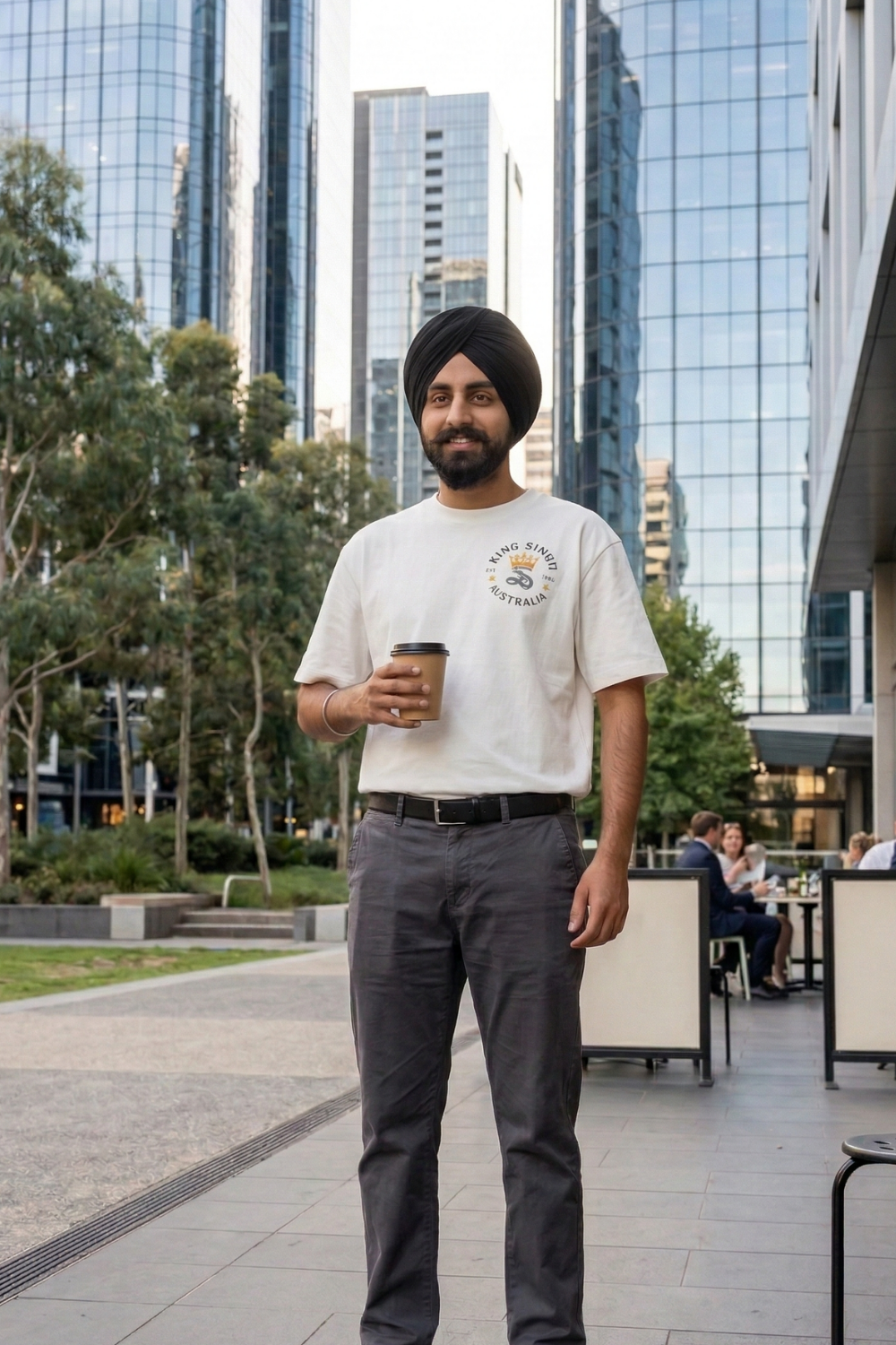 Royal Enforcer Box Tee - Singh’s Biker Edition - White