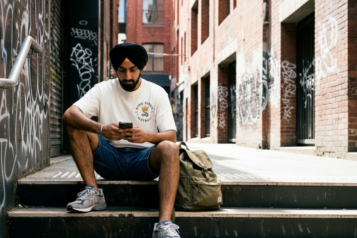Royal Enforcer Box Tee - Singh’s Biker Edition - White