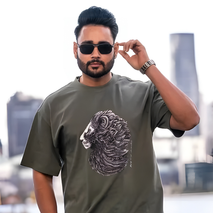 Premium Heavyweight T-Shirt Green – Lion Graphic Streetwear Australia