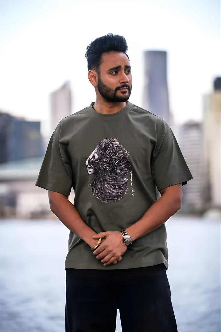 Premium Heavyweight T-Shirt Green – Lion Graphic Streetwear Australia