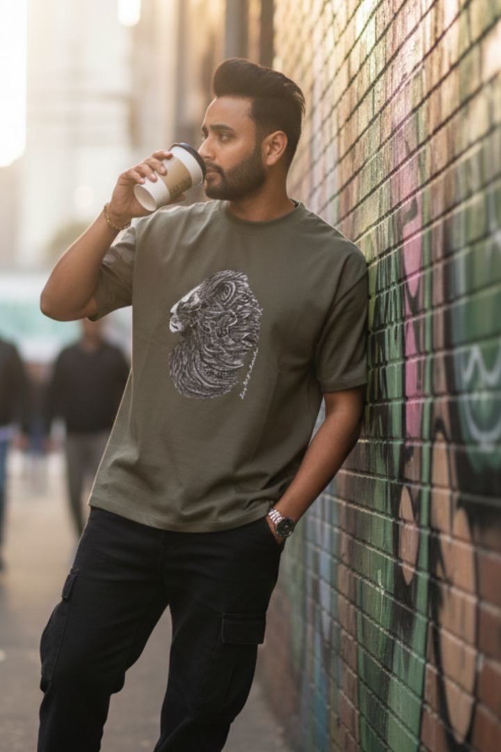 Premium Heavyweight T-Shirt Green – Lion Graphic Streetwear Australia