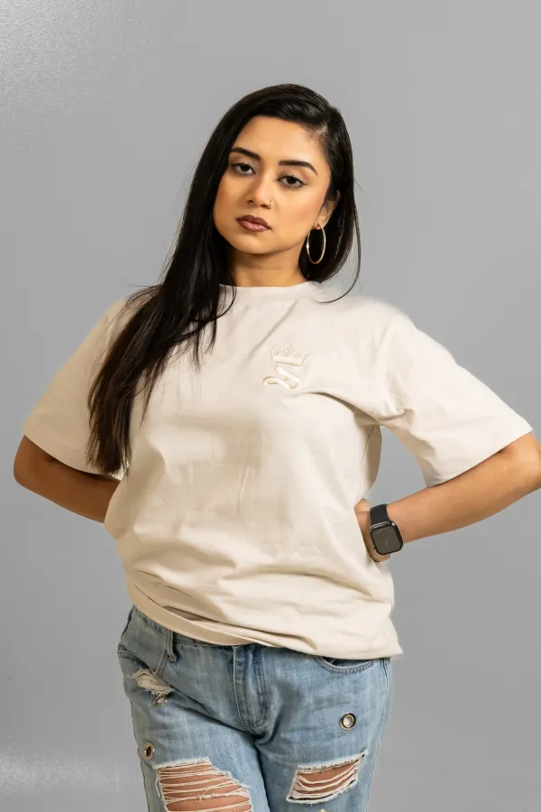 Premium Queen’s Crown Classic Tee - Ivory Sand Edition - Image 3